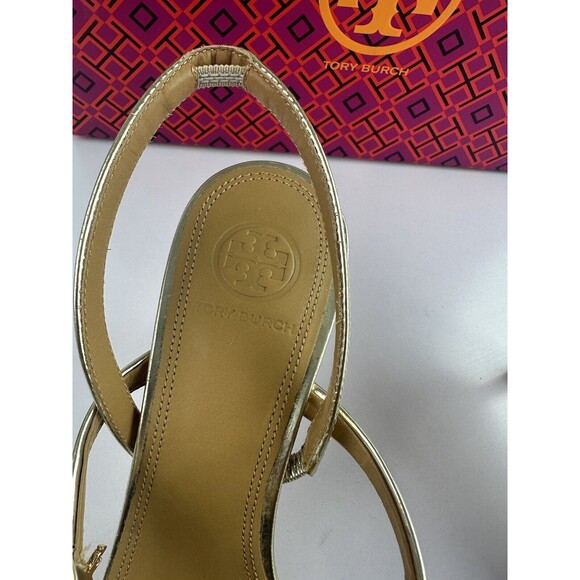 Tory Burch Penelope 65MM Slingback Sandal Mirror Metallic - Women's Size 7.5 - Picture 7 of 16